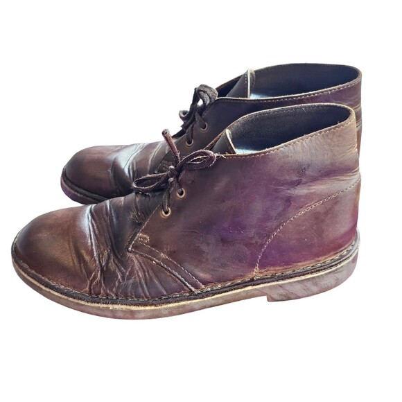 Clarks Men\'s Mid Boot Size 8 M Chukka Brown Leather Lace Up 1012  82266 main image 4
